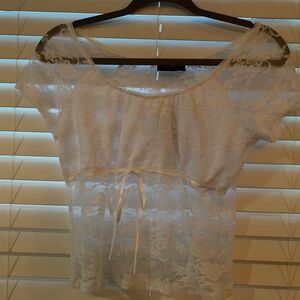 Elegant Babydoll White Lace Top